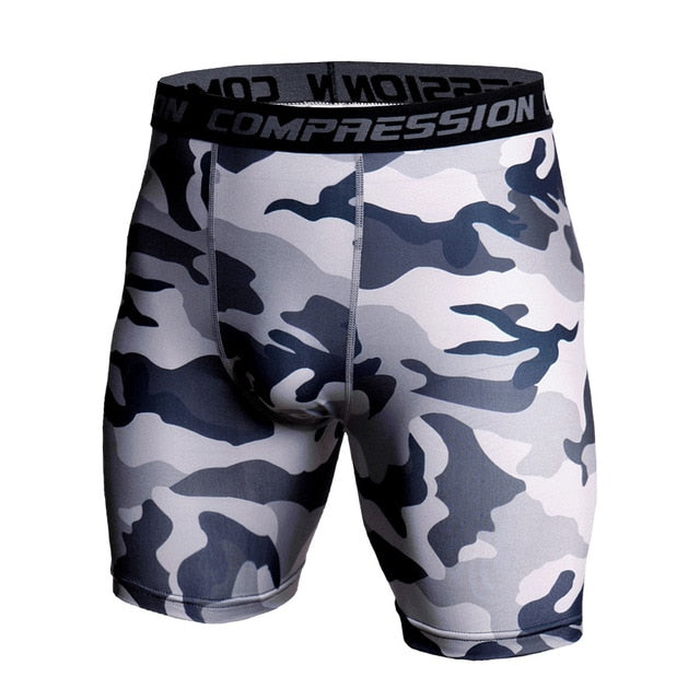 Men Compression Under Layer Short Pants Fashion 3D Print Camouflage Athletic Tights Shorts Bottoms Skinny Shorts Men Bottom