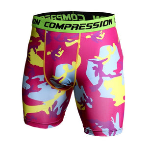 Men Compression Under Layer Short Pants Fashion 3D Print Camouflage Athletic Tights Shorts Bottoms Skinny Shorts Men Bottom