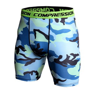 Men Compression Under Layer Short Pants Fashion 3D Print Camouflage Athletic Tights Shorts Bottoms Skinny Shorts Men Bottom