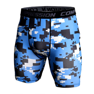 Men Compression Under Layer Short Pants Fashion 3D Print Camouflage Athletic Tights Shorts Bottoms Skinny Shorts Men Bottom