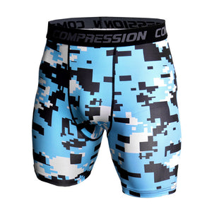 Men Compression Under Layer Short Pants Fashion 3D Print Camouflage Athletic Tights Shorts Bottoms Skinny Shorts Men Bottom
