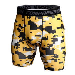 Men Compression Under Layer Short Pants Fashion 3D Print Camouflage Athletic Tights Shorts Bottoms Skinny Shorts Men Bottom