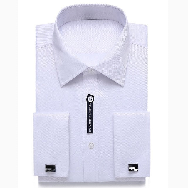 15XL 12XL 9XL Big Size French Cuff Shirt Slim Fit Casual Shirts Brand New Camisa Masculina Long Sleeve French Cuff Dress Shirts