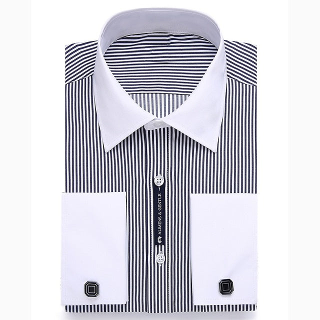 15XL 12XL 9XL Big Size French Cuff Shirt Slim Fit Casual Shirts Brand New Camisa Masculina Long Sleeve French Cuff Dress Shirts