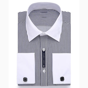 15XL 12XL 9XL Big Size French Cuff Shirt Slim Fit Casual Shirts Brand New Camisa Masculina Long Sleeve French Cuff Dress Shirts