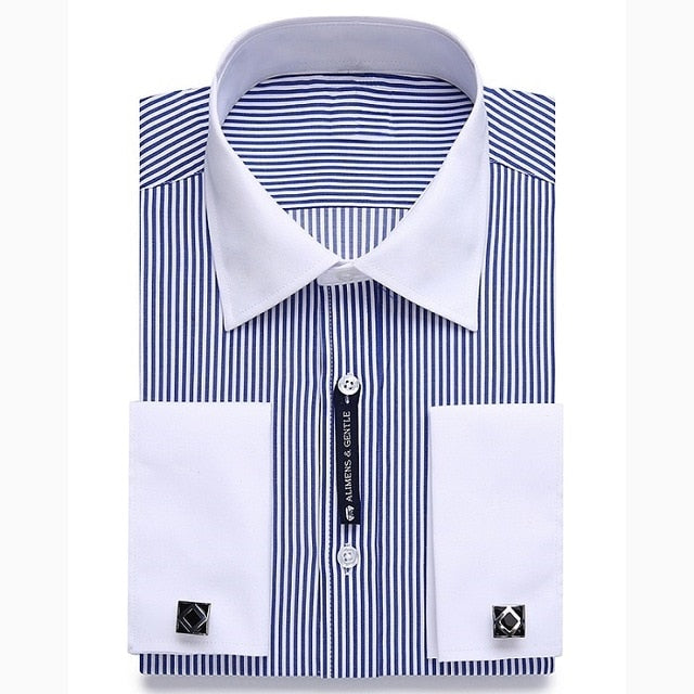 15XL 12XL 9XL Big Size French Cuff Shirt Slim Fit Casual Shirts Brand New Camisa Masculina Long Sleeve French Cuff Dress Shirts