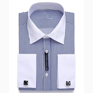 15XL 12XL 9XL Big Size French Cuff Shirt Slim Fit Casual Shirts Brand New Camisa Masculina Long Sleeve French Cuff Dress Shirts