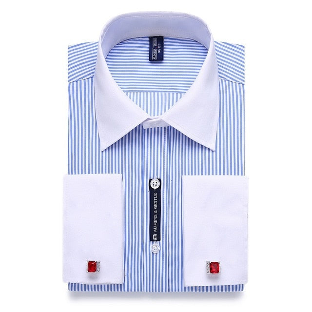 15XL 12XL 9XL Big Size French Cuff Shirt Slim Fit Casual Shirts Brand New Camisa Masculina Long Sleeve French Cuff Dress Shirts