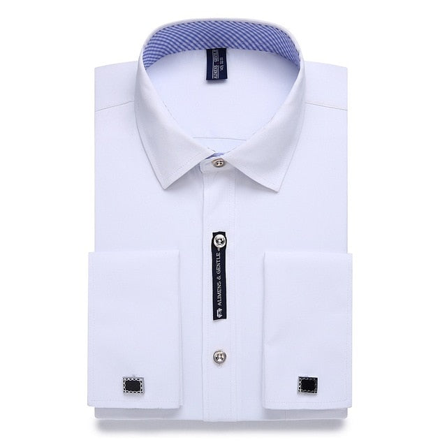 15XL 12XL 9XL Big Size French Cuff Shirt Slim Fit Casual Shirts Brand New Camisa Masculina Long Sleeve French Cuff Dress Shirts