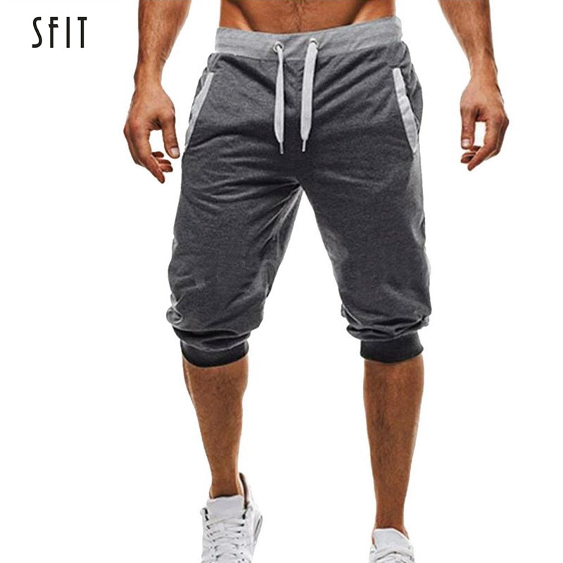 SFIT New Mens Jogger Casual Slim Harem Shorts Soft 3/4 Trousers Fashion New Brand Men Sweatpants Summer Comfy Male Shorts 2019